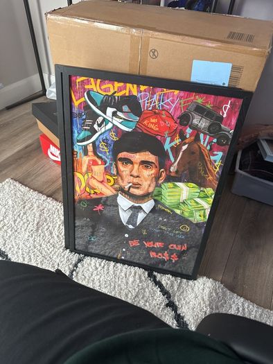 Peaky blinders graffiti canvas 50x70 framed.