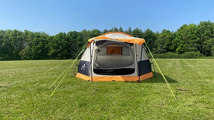 Outdoor Leisure Products Knightwick 3.7m x 2.2m 3 Berth Tunnel Tent Orange & Black
