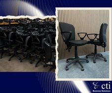 300 X Black Adjustable Office Chairs ON SALE