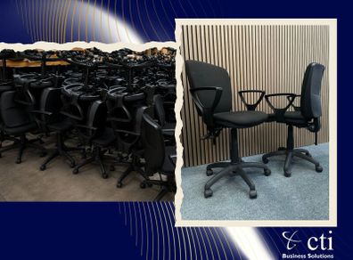 200 X Black Adjustable Office Chairs ON SALE