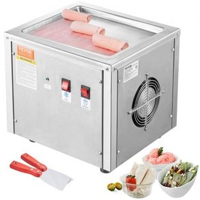Fried Ice Cream Roll Machine, 11" x 9.5" Stir-Fried Ice Cream Pan, Stainless Steel Rolled Ice Cream Maker with Compressor and 2 Scrapers, for Making Ice Cream, Frozen Yogurt, Ice Cream Rolls