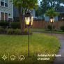 2Pcs Outdoor Landscape Lantern 83.5cm Tall Decorative Candle Holder Metal Pathway Candle Lanterns with 60cm H Removable Stake Rod and Tempered Glass for Lawn Yard Patio Path Grave (Black) Image 5