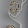 Gold Organic Abstract Concentric Oval Textured Hoop Earrings Image 4