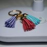 Boho Style. Triple Leather Tassels Keychain Image 9