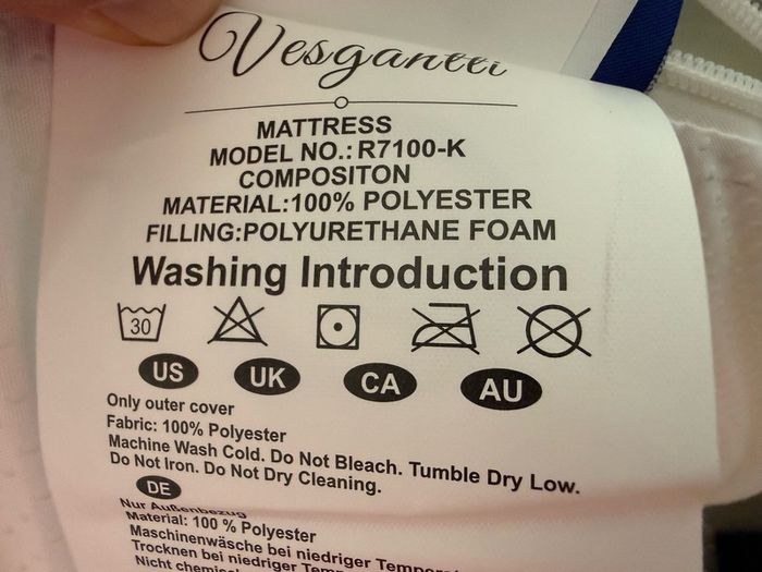 Mattress small double with washable cover