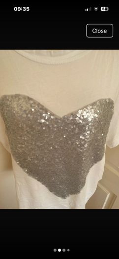 Cotton silver white size 14 heart top