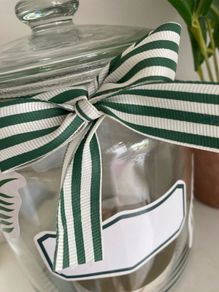 ShabbyChic Glass Storage with Ribbon inside