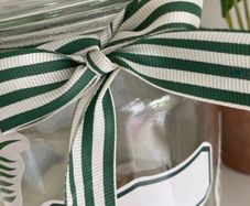 ShabbyChic Glass Storage with Ribbon inside