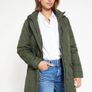 V BY VERY Womens Quilted Shower Resistant Khaki Jacket Size 8! Image 6