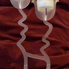 new in box double acrylic candle holder
