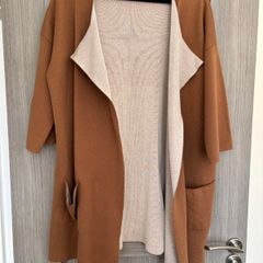 French Connection tan and cream cardigan