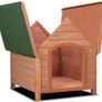 Solid Wood Dog House 82 X 72 X 85 Cm Roof Hatch Apex Roof Image 4