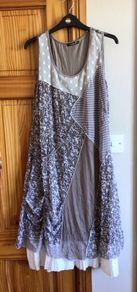 Sophie B Ladies Brown Tones patchwork boho dress size 18 includes post