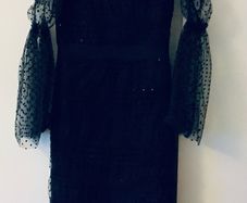 Sisters by Tori Bella Navy Polka Dot Chiffon Occasion Dress BNWT UK 12