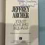 Jeffrey Archer Signed Novel First Among Equals Image 2