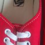 Mens. Red Vans Authentic Trainers Image 3