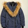 Mackage Adali Down Jacket Navy Size L Fur Trim Collar Image 3