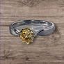 Vintage Champagne Sapphire Silver Solitaire Image 4