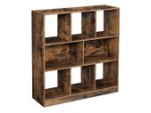 Bookcase  8 compartments vintage  bookshelf, cube shelf, stand shelf, with open compartments, for living room, study, children's room, office, as room divider, 97.5 x 30 x 100 cm, vintage brown