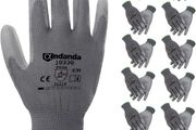 12 Pair Safety Work Gloves, Seamless Knit Glove with Polyurethane(PU) Coated on Palm &amp; Fingers, Ideal for General Duty Work like Warehousing/Logistics/Assembly MULTIPLE COLOURS AVAILABLE (FREE POSTAGE)
