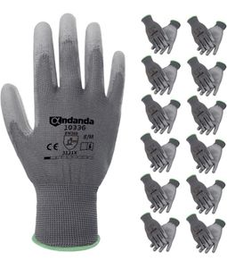 12 Pair Safety Work Gloves, Seamless Knit Glove with Polyurethane(PU) Coated on Palm & Fingers, Ideal for General Duty Work like Warehousing/Logistics/Assembly MULTIPLE COLOURS AVAILABLE (FREE POSTAGE)