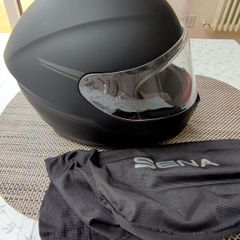 Full face motorbike helmet with comms