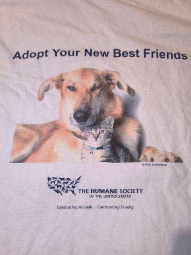 Animal adoption t shirt from USA size XL