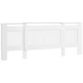 Radiator cover, slatted design, adjustable length 125-201 cm, MDF, White Image 5