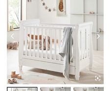 Babymore Eva Sleigh Cot Bed and Mattress Like New