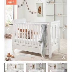 Babymore Eva Sleigh Cot Bed and Mattress Like New