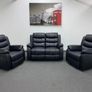 Roma Black Manual Leather Recliner Sofa Set Image 7