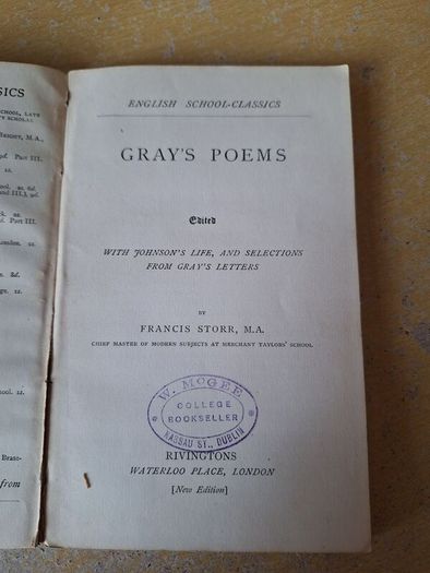 Rare book - Gray's Poems Rivingstone Edition