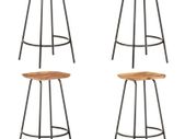Bar Stools 4 pcs Solid Acacia Wood