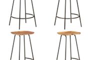 Bar Stools 4 pcs Solid Acacia Wood