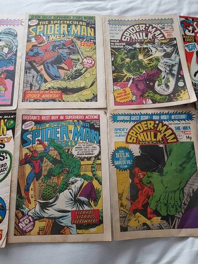 Marvel spiderman and hulk comics dates from 1974 to 1980