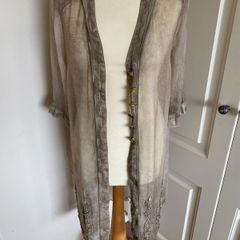 Elisa Cavaleta size 10 silk linen dress coat