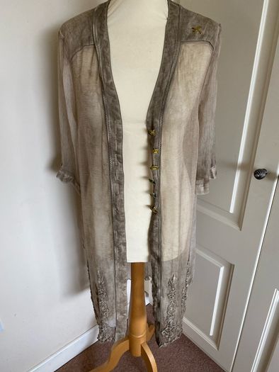 Elisa Cavaleta size 10 silk linen dress coat