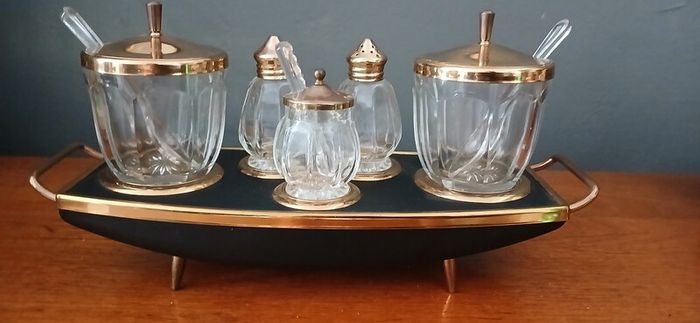 Mid century Golden Age condiment set