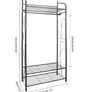 BRAND NEW Black Metal Garment Rack Stand for Bedroom with Storage Shelves 2 Shelf Image 5