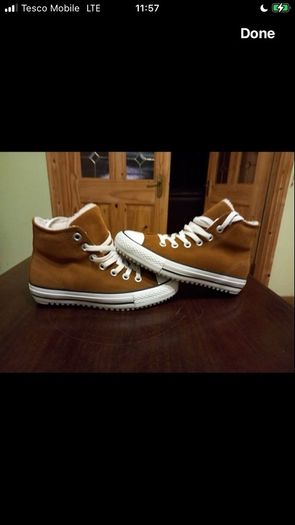 Converse High Tops, suede, wool inlining uk size 5.5 - 6.5