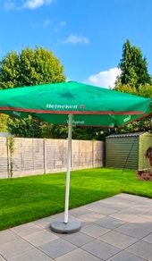 Large Heineken umbrella with stand