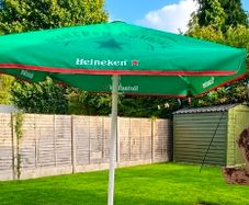 Large Heineken umbrella with stand