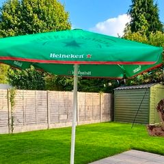 Large Heineken umbrella with stand