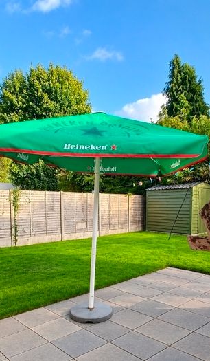 Large Heineken umbrella with stand