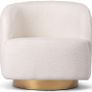 Modern White Lamb Soft Faux Wool Armchair Image 2