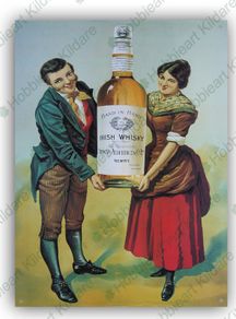 Hand in Hand whiskey tin sign