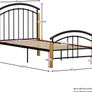Venice Single Bed, 3ft Bed Frame Metal & Wood Solid Headboard Low Foot End Bedroom Furniture, Black Image 3