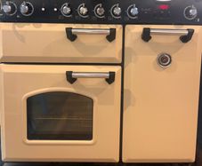 Cream Rangemaster Kitchener 90cm Dual Fuel Range Cooker