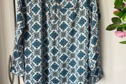 shirt dress Bnwt size 38 10/12 blue &amp; white print