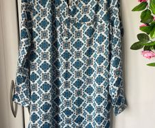 shirt dress Bnwt size 38 10/12 blue & white print